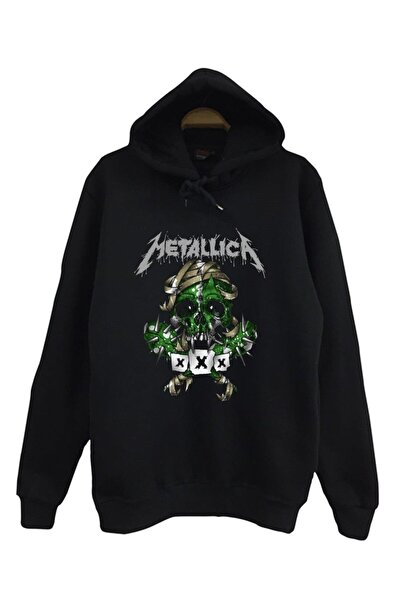 fame-stoned سويت شيرت بقلنسوة بطبعة ميتاليكا