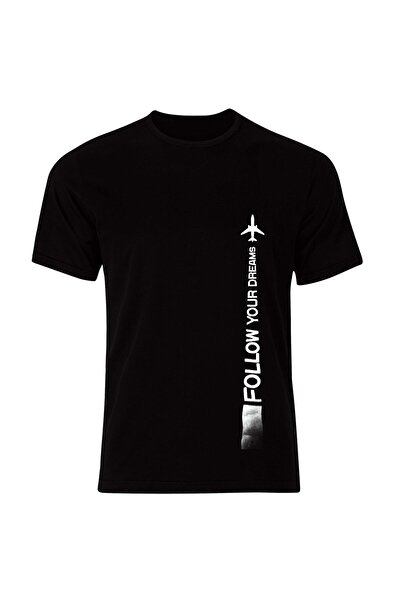 fame-stoned تي شيرت مطبوع عليه طائرة (الطيران، المطار، الطيار، تي شيرت)