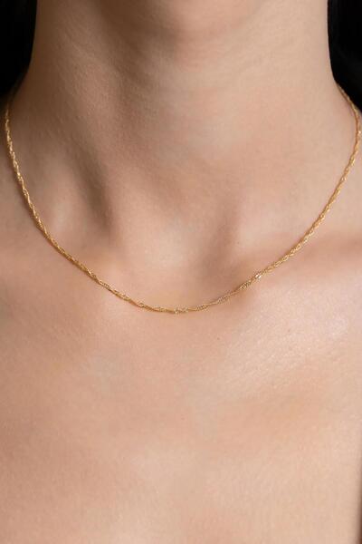 Bayar Gold 14 Ayar Altın Singapur Zincir Kolye