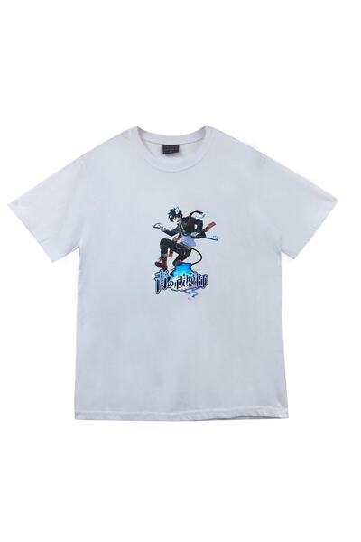 fame-stoned Ao No Egzorcista Anime Štampano Unisex 100% pamuk Belo T-shirt
