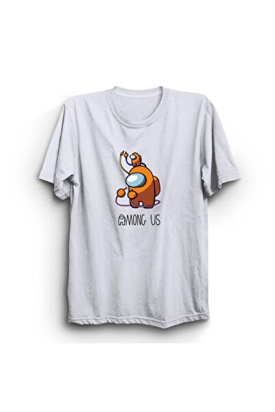 fame-stoned Among Us, igra Štampano unisex 100% pamuk bela T-shirt