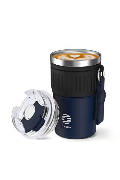 Choice كوب قهوة فيجيان أزرق من الفولاذ المقاوم للصدأ سعة 400 مل، كوب ترمس للس...