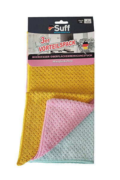 Suff Set de 3 cârpe de curățare a suprafețelor din microfibră Müge 32 x 32 cm