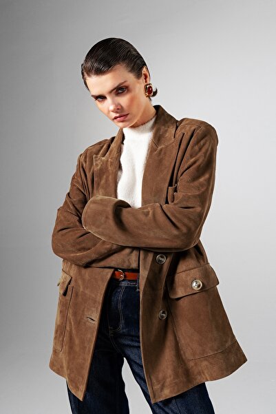 Valmenti Kadın Hakiki Deri Deri Mont