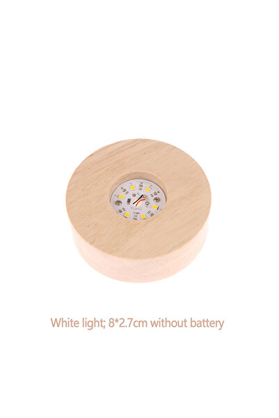Choice A 8/10cm Battery Operated Round Wooden LED Light Dispaly Base Stand Ho...