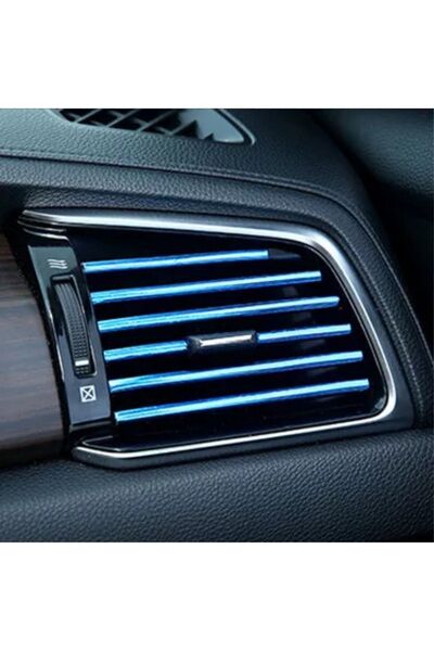 Autowise Car Interior Air Conditioner Grille Plug-in Air Conditioner Decoration Plug-in Vent Colorful Slat Blue
