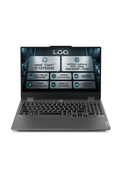 LENOVO LOQ i7-13700HX 24GB 512GB SSD 8 GB RTX5050 144Hz 15.6" FHD Fdos Gaming...