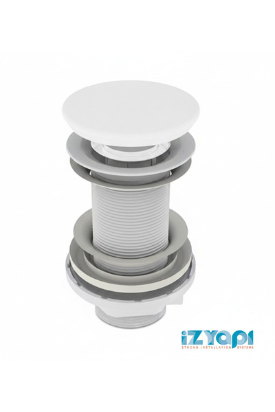 İZYAPI İz Yapı Taşmasız Aç Kapa Körüklü Lavabo Sifonu Seramik MAT Beyaz