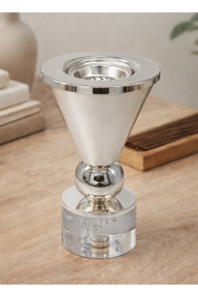 ALQANNAS Plain Silver Stainless Steel Incense Burner with Acrylic Base | New ...