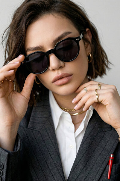 Eyesofia Pentini Unisex Black Sunglasses