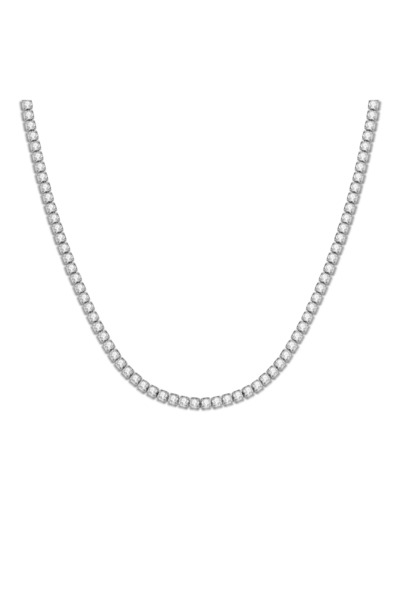 Eva Grace Κολιέ τένις Maeve, ασήμι, επιχρυσωμένο με χρυσό 18 καρατίων, με κυβ...