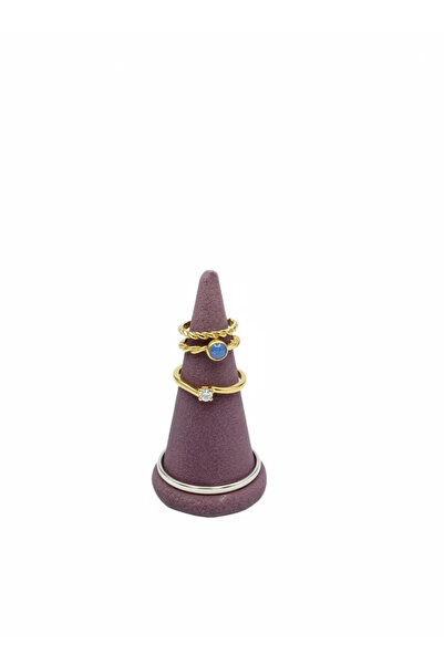 MeGass Dekor Yerli Üretim Süet Kumaş Pembe Renk 7 Cm Yüzük Sergileme Aksesuar