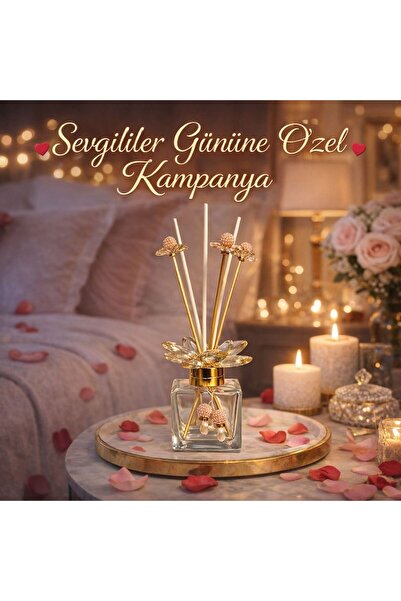 Nunevva Küpeli Kristal Taşlı Dekoratif Çubuklu Oda Kokusu Şişesi – Kristal Ta...