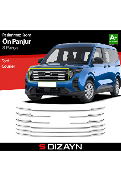 S Dizayn S-Dizayn Ford Courier Krom Ön Panjur 8 Prç. 2023 Üzeri A+ Kalite 592...