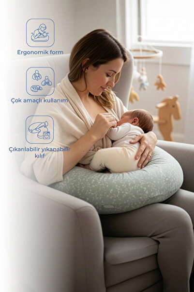 Babyjem Emzirme Ve Destek Minderi Mint Çiçek