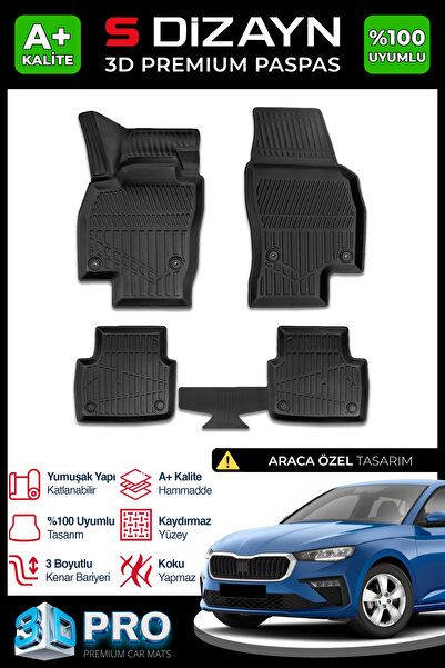 S Dizayn S-Dizayn Skoda Scala 3D Pro Havuzlu Paspas 2019 Üzeri A+ Kalite 3DS-...