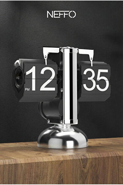 NEFFO Retro Mekanizmalı Lüks Masaüstü Saat - Ev Dekorları Retro Flip Saat