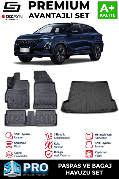 S Dizayn S-Dizayn Chery Omoda 5 3D Pro Havuzlu Paspas ve Bagaj Havuzu Seti (2...