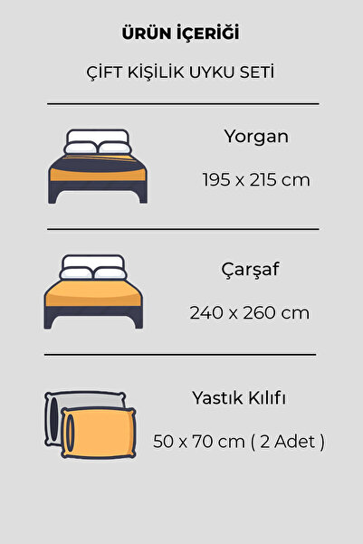 Nordqueen Ranforce %100 Pamuk Çift Kişilik Uyku Seti