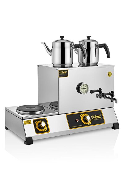 Emir Endüstriyel Mutfak Emir Çay Kazanı İki Demlikli Elektrikli Çay Ocağı Kaz...