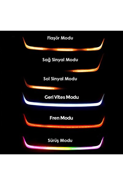 Autowise Oto Bagaj Sinyalli Kayar Led Çok Fonksiyonlu Bagaj Kayar Led 120cm