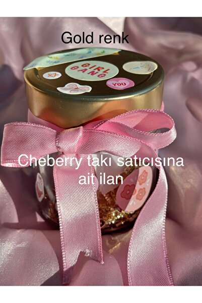 Cheberry Süpriz takı kavanozu 10 adet karışık ürün altın kaplama gold