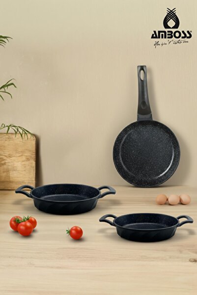 Amboss Mixta 3 Parça Döküm 18 cm Tava 18-20 cm Sahan Seti