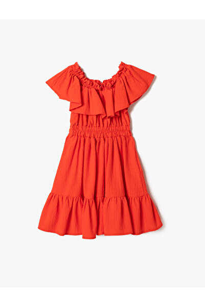 Koton Rochie Midi Volanată Strat Umeri