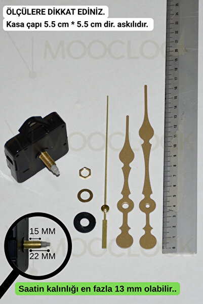 MOOCLOCK Saat Makinesi, Akar Sessiz Duvar Saati Mekanizması, 22 MM şaft, Akre...