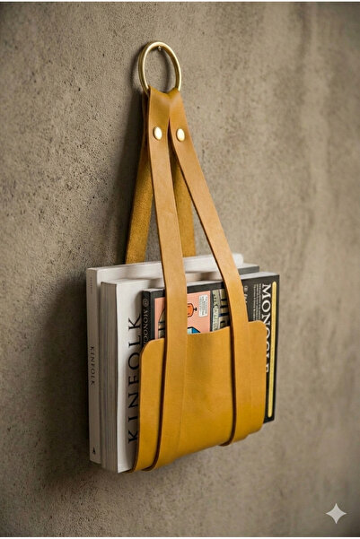 Furminator Dekoratif Deri Gazetelik ve Kitaplık Düzenleyici Duvar Askısı - Ha...