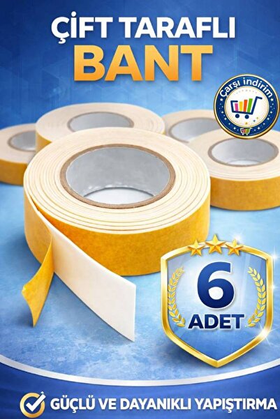 nistabolje 6 Adet Çift Taraflı Köpük Bant Yapışkanlı