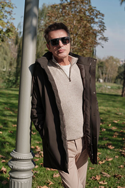 D'S Damat Ds Damat Regular Fit Khaki Plain Coat