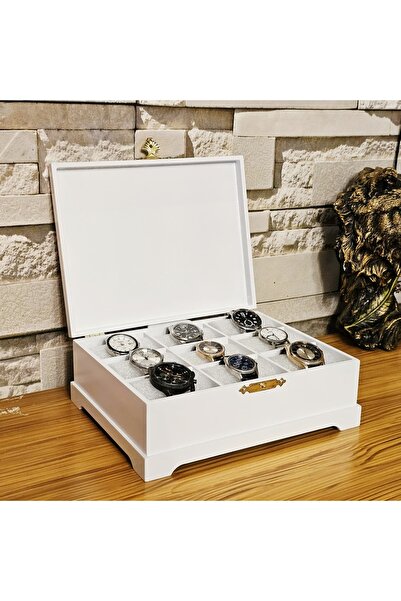 Tekir Store evinizi güzelleştirin Wooden 9-Compartment Watch Box Decorative W...