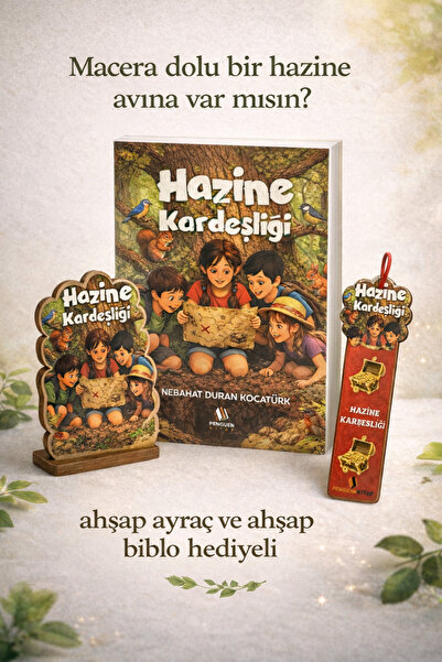 Penguen Yayınları Hazine Kardeşliği tohumdan gelen sır + ahşap biblo ve ayraç...