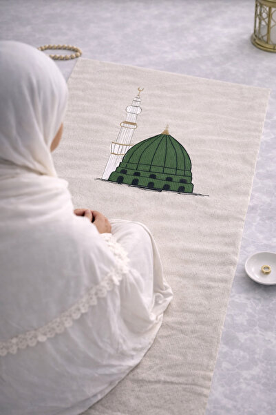 perde plus Μίνιμαλ Κεντημένο Λινό Χαλί Προσευχής - Τσάντα Δώρου Προίκας Χαλί ...