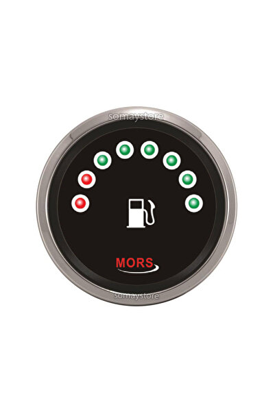 SomayStore Mors Siyah Dijital Yakıt Göstergesi 12-24 V Ohm : 0-190 Ø: 55 mm