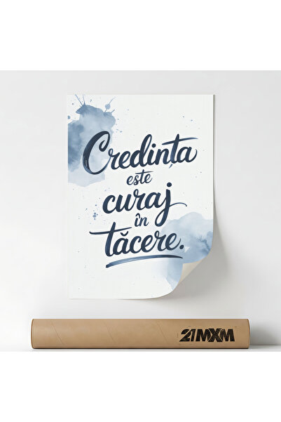 21mxm Unframed Religious Canvas Poster in Romanian - Digital Print - Credinta...