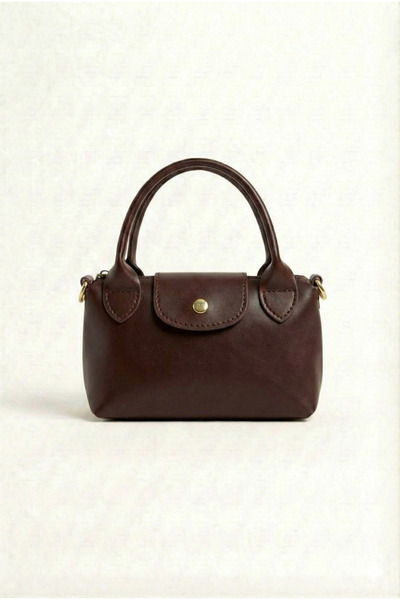 PurpleART حقيبة يد وكتف صغيرة باللون البني المر للنساء مقاس 13×20 سم