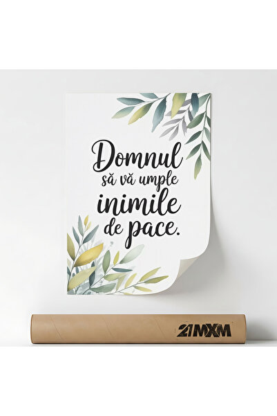 21mxm Poster religios pe pânză, neînrămat, în limba română - Domnul să vă ump...