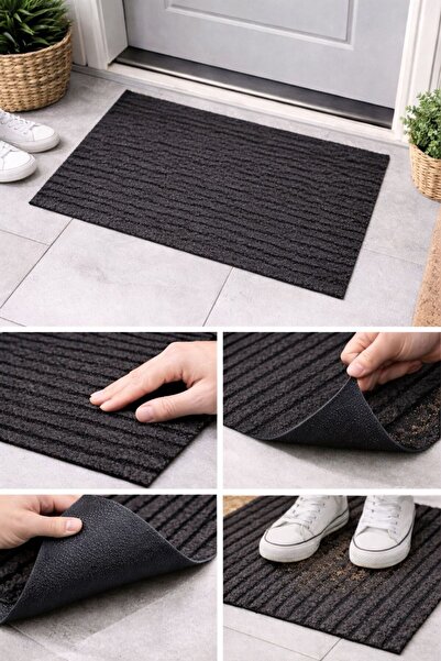 Stableflex Kapı Önü Paspası 40x70cm Kaymaz Tabanlı Yoğun Lifli 4 Mevsim + 4 R...