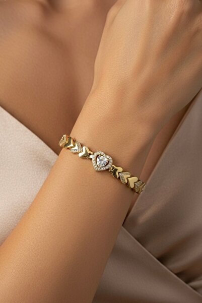 İNN JEWELLERY سوار Xuping مضاد للتشويه ومضاد للحساسية على شكل قلب (ضمان المست...