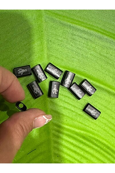 Gönülden Tasarım 10 Adet Metal Siyah Çocuk Desenli Bağucu Stoper Set 1 Cm