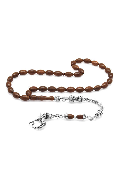 Tesbihane مسبحة مع شرابات معدنية غير مشوهة ذات لون داكن قطع الشعير