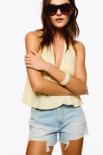 Bershka Ripped denim shorts