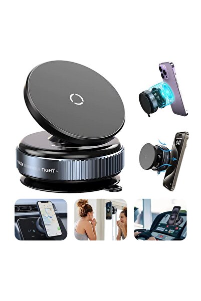 360° Dönebilen Vakumlu Magnetik Telefon Tutucu Ayna cam araba