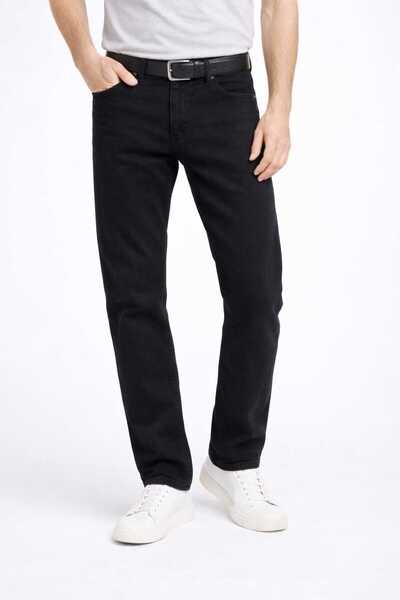 Endow jeans بنطلون جينز رجالي من الليكرا باللون الأسود العادي ذو قصة عادية