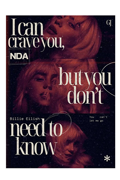 Taranist Kağıt Poster - Billie Eilish I Can Crave You But You Don't