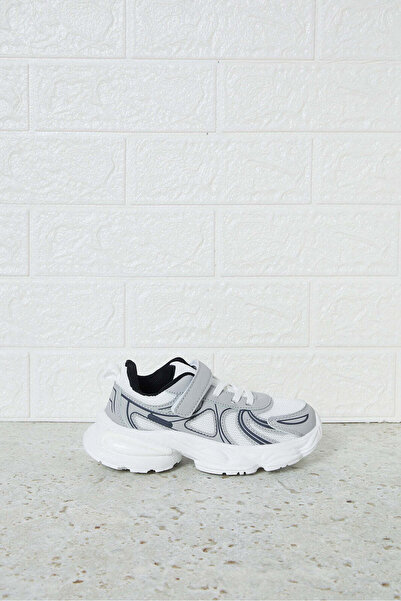 REDTAG Boys White And Grey Textured Trainers