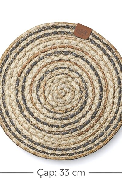 Hevia Home Hasır Amerikan Servisi Tabak Altlığı Renkli Hasır Örgü Servis Bohe...