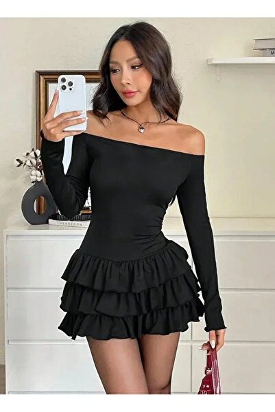 lumuteks Рокля с многослойна пола и детайли